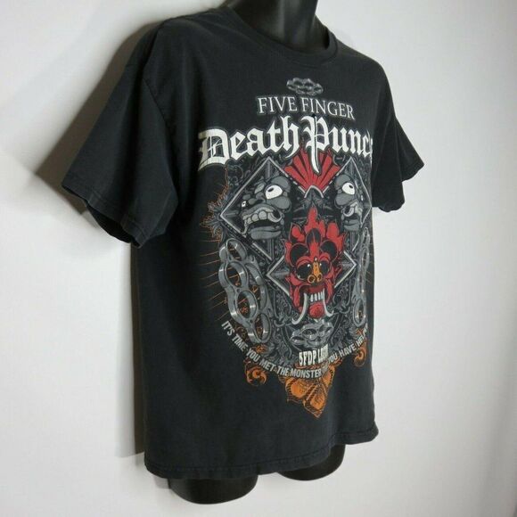 Five Finger Death Punch 5FDP Black TShirt L Legion Monster You Helped Create - Picture 3 of 11